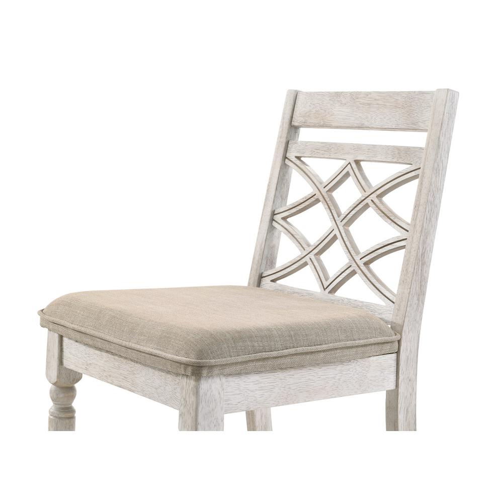 Havanna Set of 2 Off White 19" Wide Contemporary Fabric Chair with Cushion. Picture 6