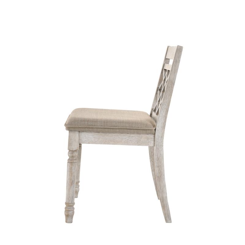 Havanna Set of 2 Off White 19" Wide Contemporary Fabric Chair with Cushion. Picture 5