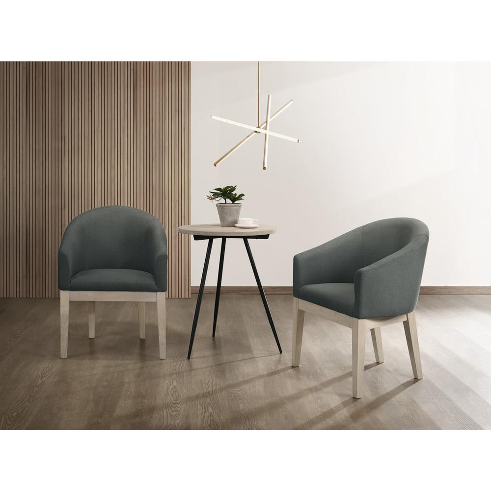Neroli Gray Fabric Accent Chairs and Side Table Living Room Set. Picture 4