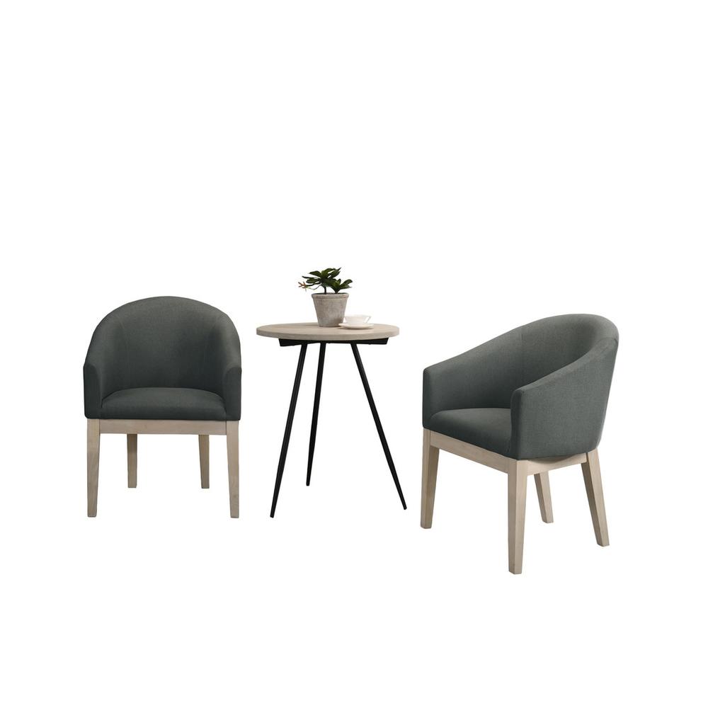Neroli Gray Fabric Accent Chairs and Side Table Living Room Set. Picture 1