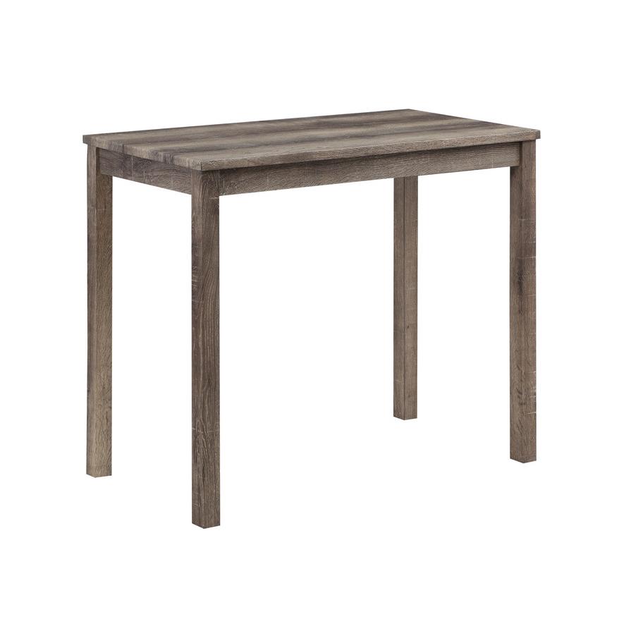 Lux Brown 3 Piece Counter Height 36" Pub Table Set with Tufted Creamy White Linen Stools. Picture 2