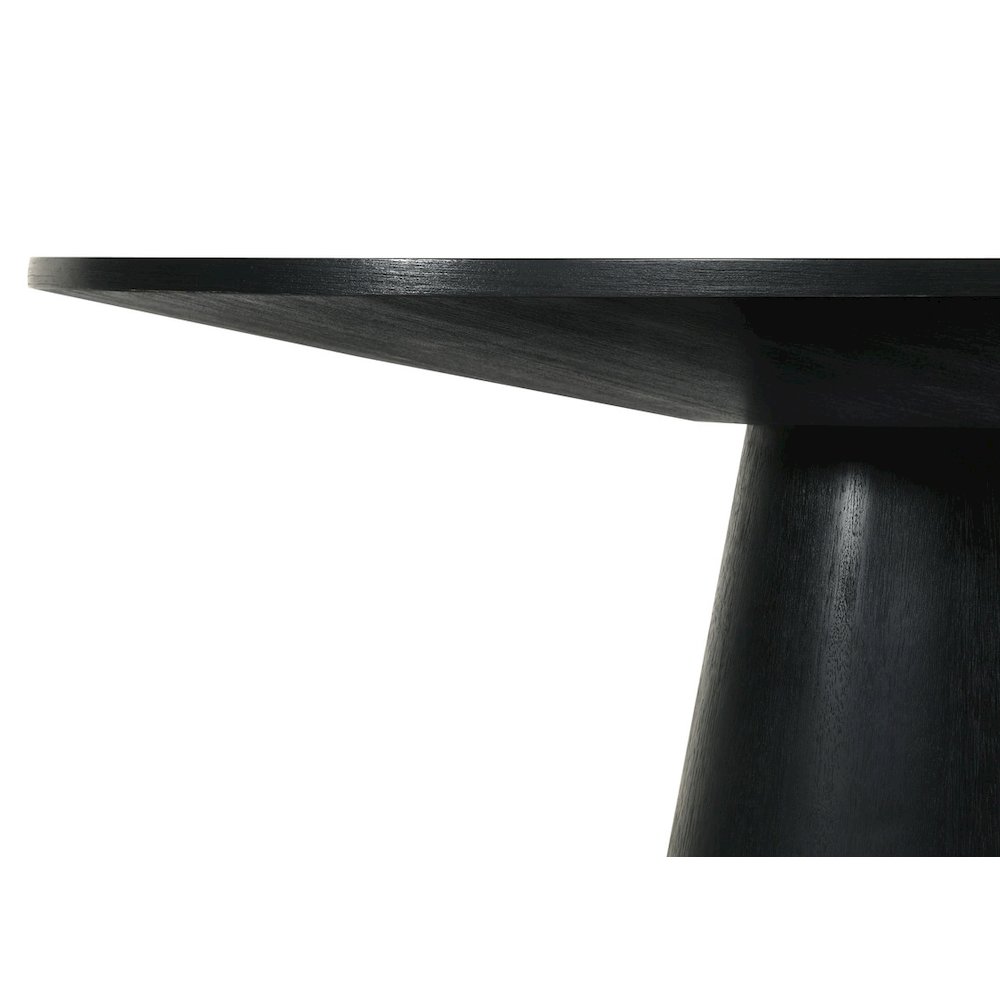 Jasper Ebony Black 7 Piece 59"W Round Dining Table Set with Beige Fabric Chairs. Picture 5