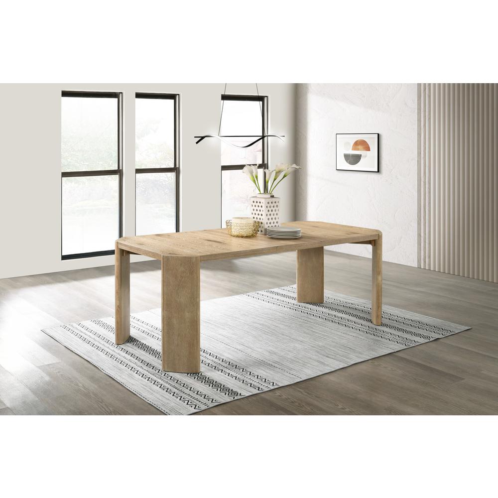 Magnus Oak Finish 84" Extendable Rectangular Dining Table. Picture 4