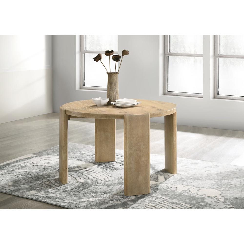Bowen Oak Finish 47" Round Dining Table. Picture 4