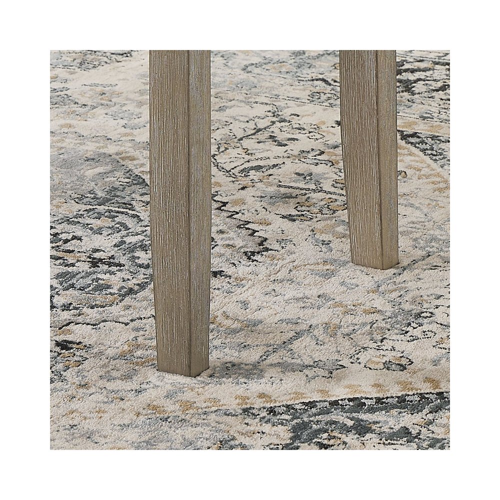 Tabitha Light Oak Finish Dining Bench with Light Gray Fabric. Picture 4