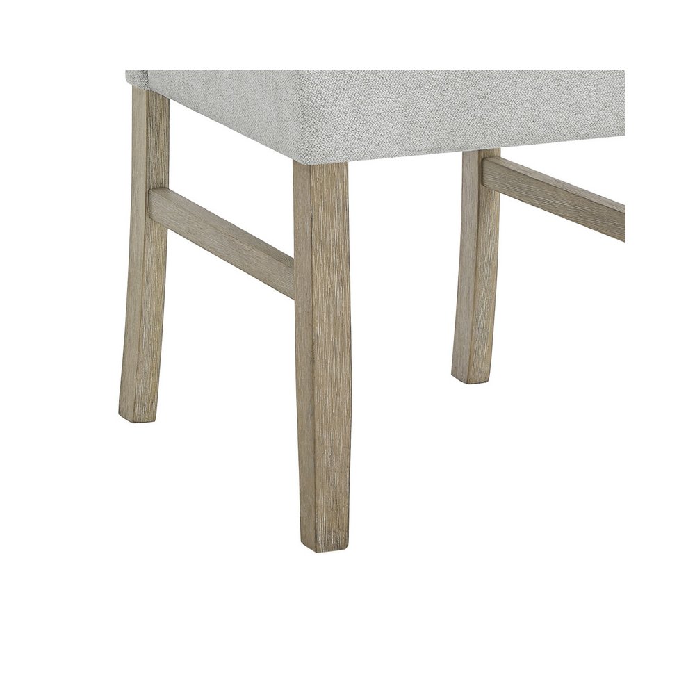 Tabitha Set of 2 Light Oak Finish Dining Side Chairs with Light Gray Fabric. Picture 5