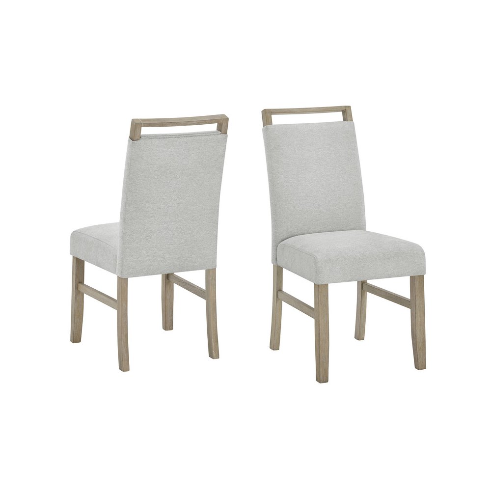 Tabitha 5Pc 66" Rectangular White Faux Marble Top Dining Set in Light Oak Finish. Picture 3