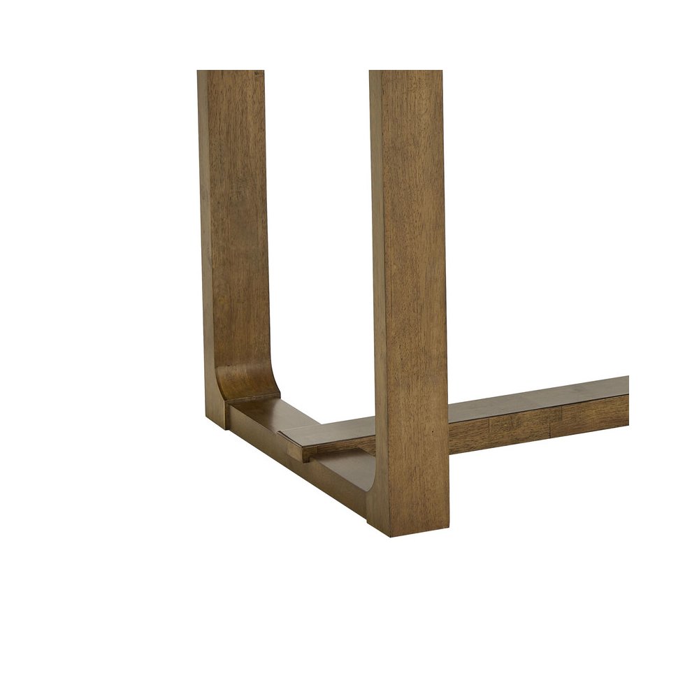 Darla 72" Rectangular Walnut Oak Sled Dining Table. Picture 4