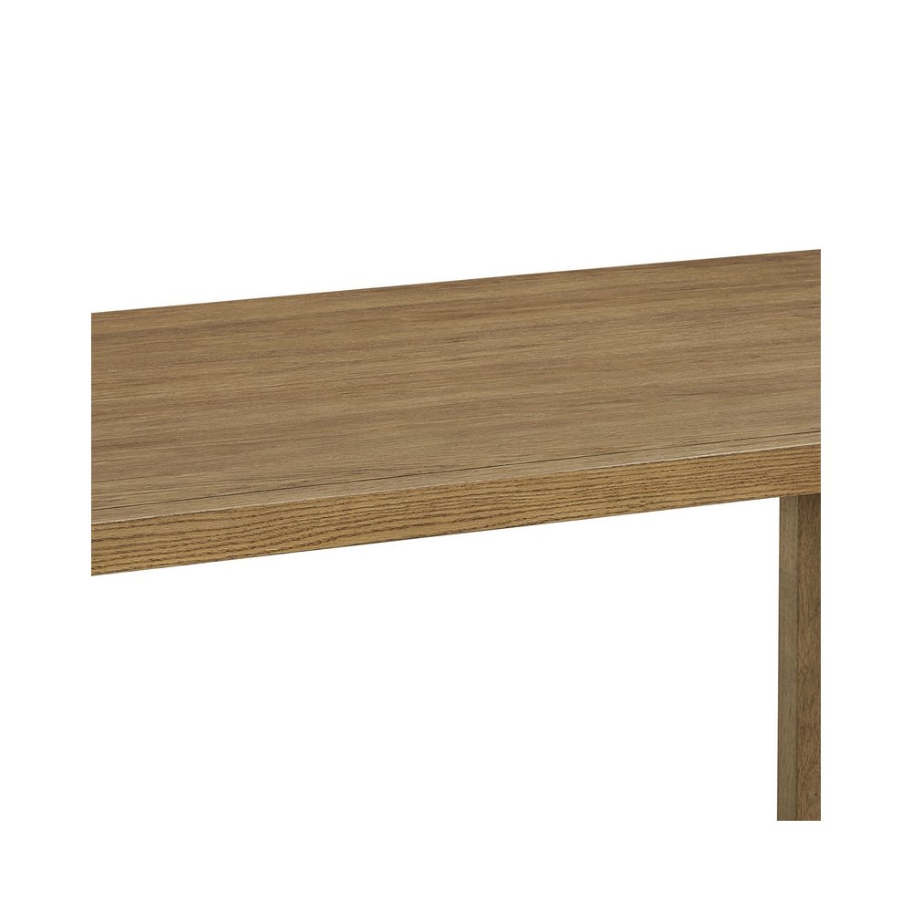 Darla 72" Rectangular Walnut Oak Sled Dining Table. Picture 3