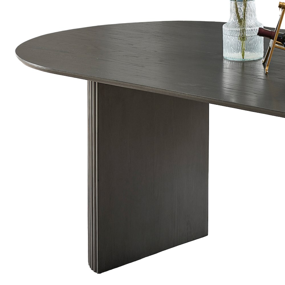 7-Piece Dining Set with 80" Gray Oval Table & 6 Gray Barrel Chairs. Picture 5