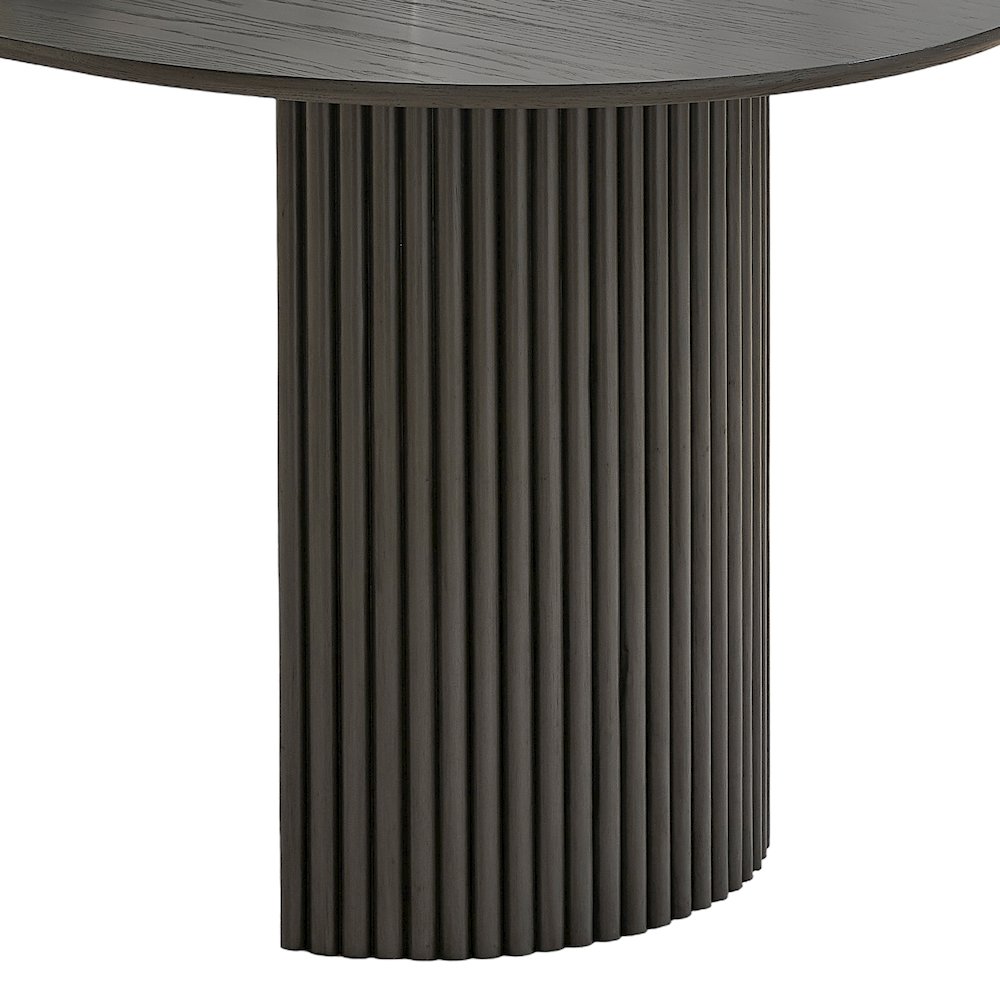 7-Piece Dining Set with 80" Gray Oval Table & 6 Gray Barrel Chairs. Picture 4
