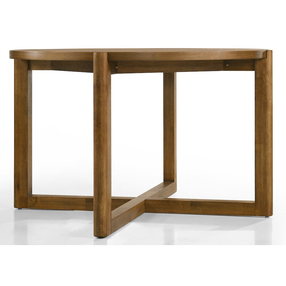 Andrew 5-Piece Round Dining Set with 47-inch Walnut Finish Table and 4 Chairs. Picture 5