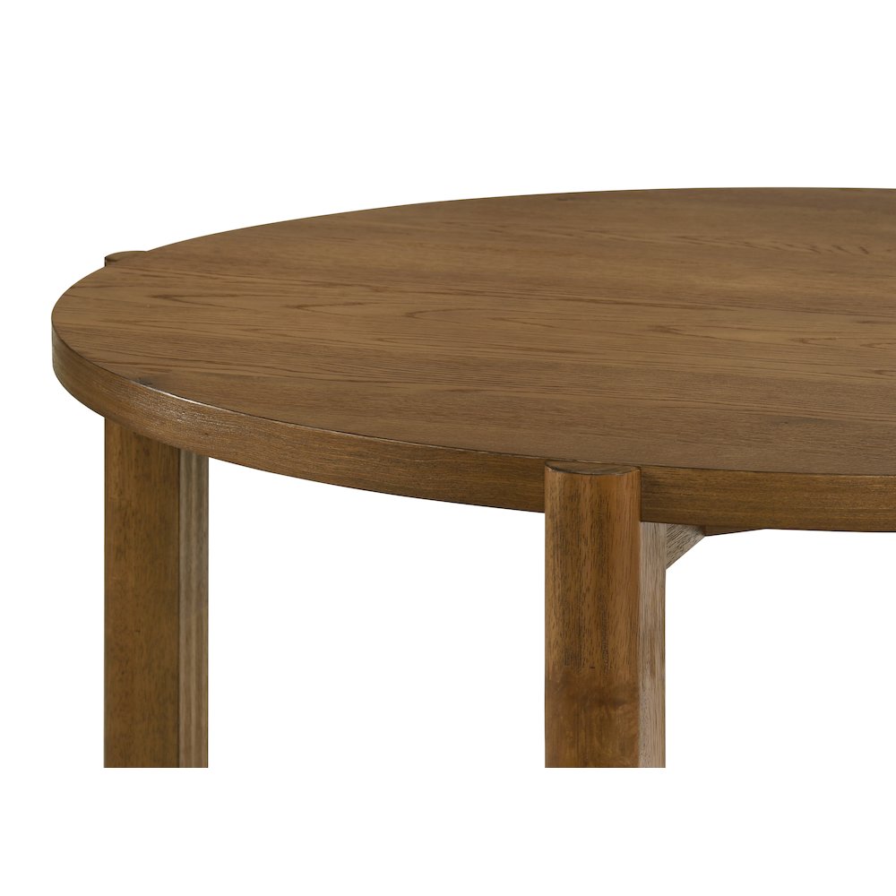 Andrew 5-Piece Round Dining Set with 47-inch Walnut Finish Table and 4 Chairs. Picture 6