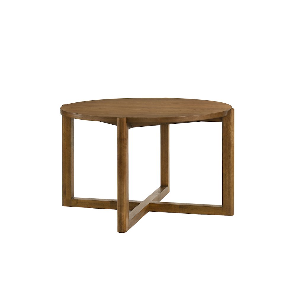 Andrew 5-Piece Round Dining Set with 47-inch Walnut Finish Table and 4 Chairs. Picture 3