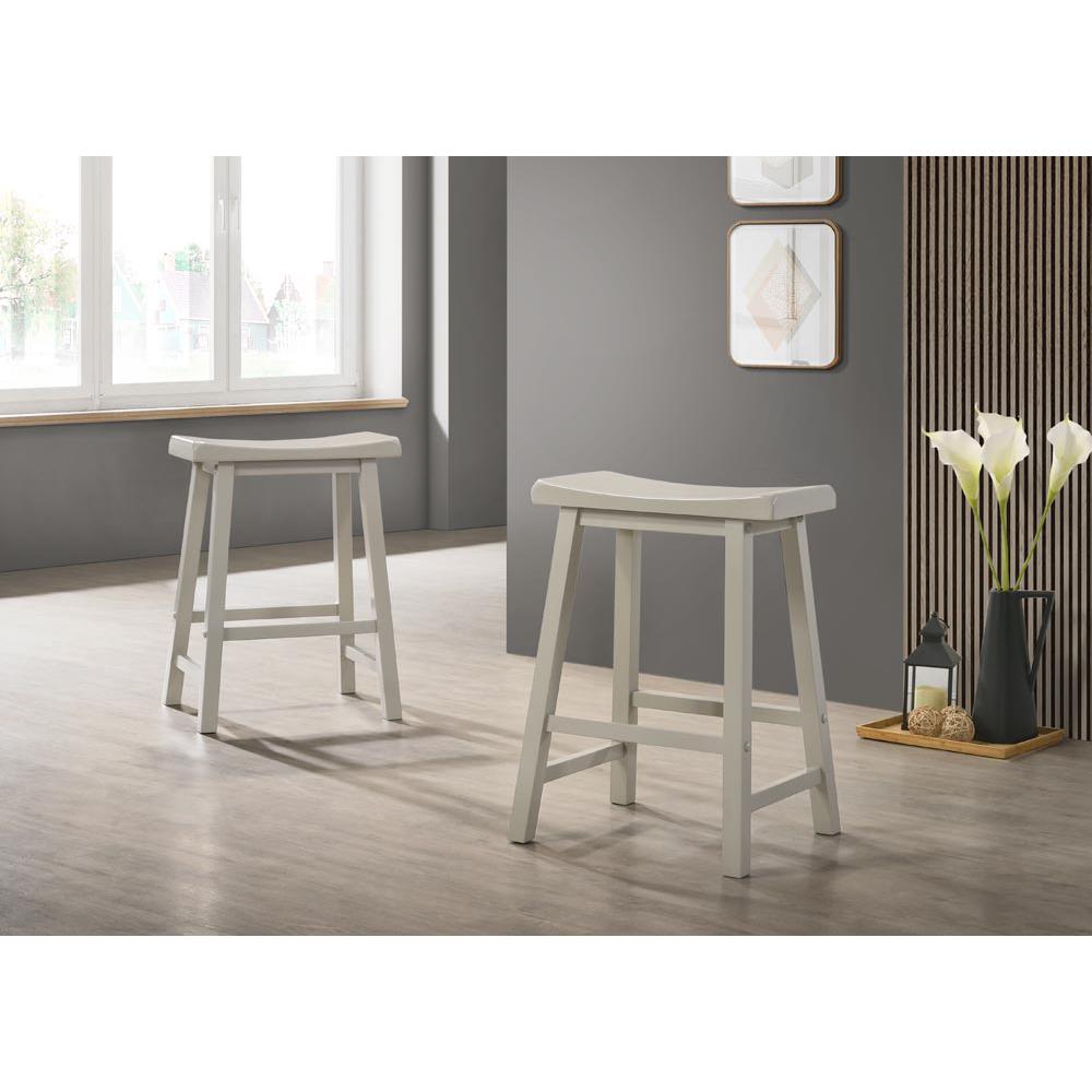 Set of 2 Alonzo Light Gray Backless Ergonomic Counter Height Stool. Picture 2