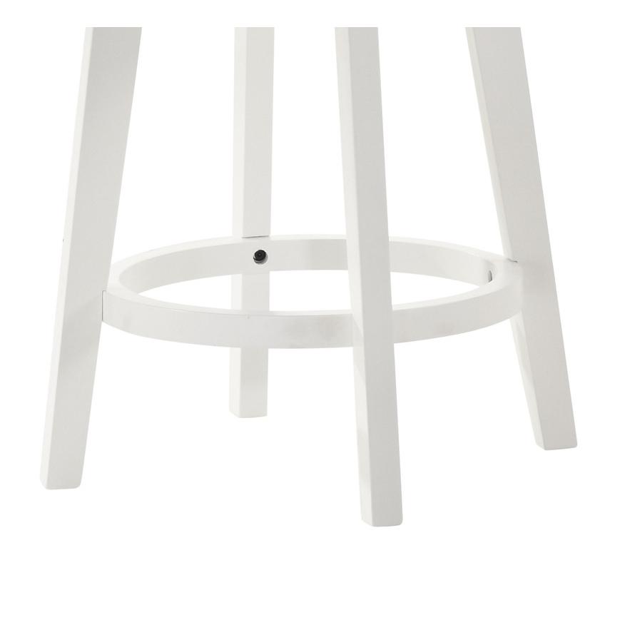 Joplin White Ladder Back Counter Height Chair with Upholstered Seat. Picture 5