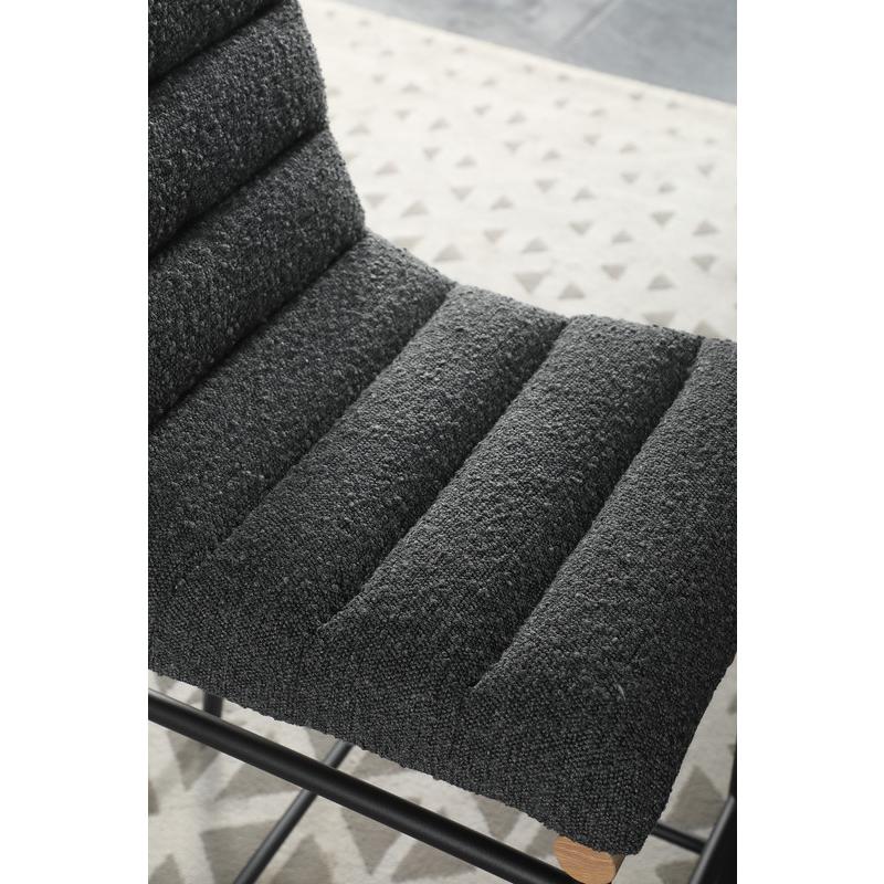 Lahni Dark Gray Boucle Fabric Counter Height Chair. Picture 3