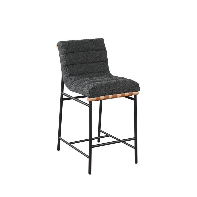 Lahni Dark Gray Boucle Fabric Counter Height Chair. Picture 1