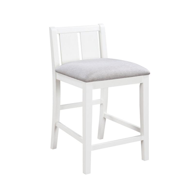 3-Piece White Finish Small Space Counter Height Dining Table with Shelves. Picture 8