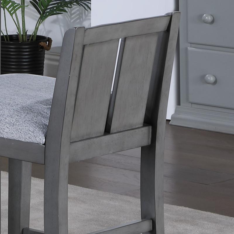 Graham Set of 2 Gray Finish Upholstered Seat Counter Height Chair. Picture 3
