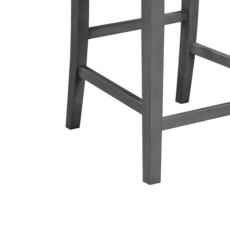 Graham Set of 2 Gray Finish Upholstered Seat Counter Height Chair. Picture 2
