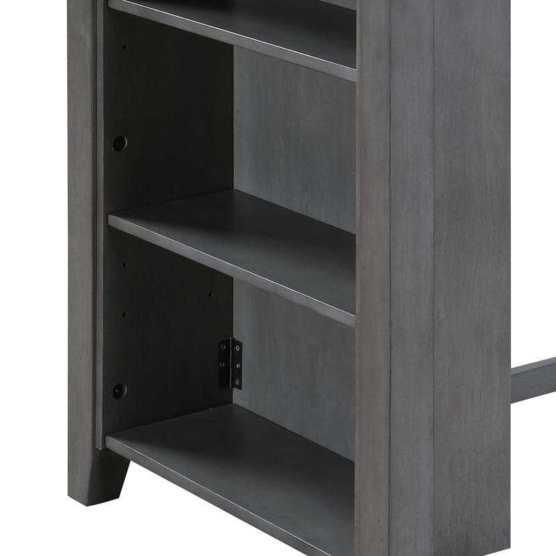 Small Space Counter Height Dining Table with USB Charging Ports and Shelves. Picture 3