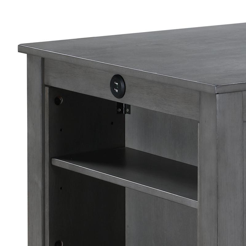 Small Space Counter Height Dining Table with USB Charging Ports and Shelves. Picture 2
