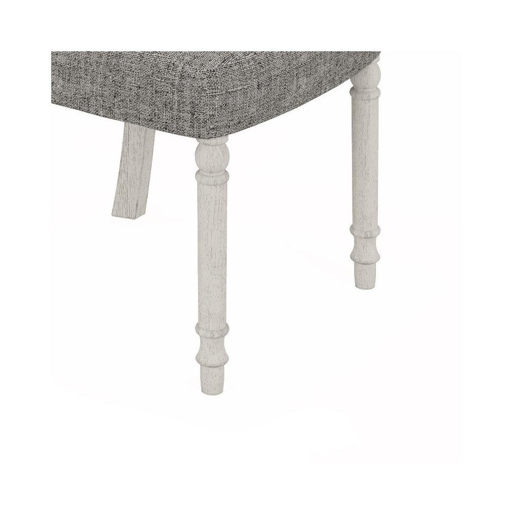 Tannen 59"W Round White and Gray 5-Pc Dining Table Set. Picture 13