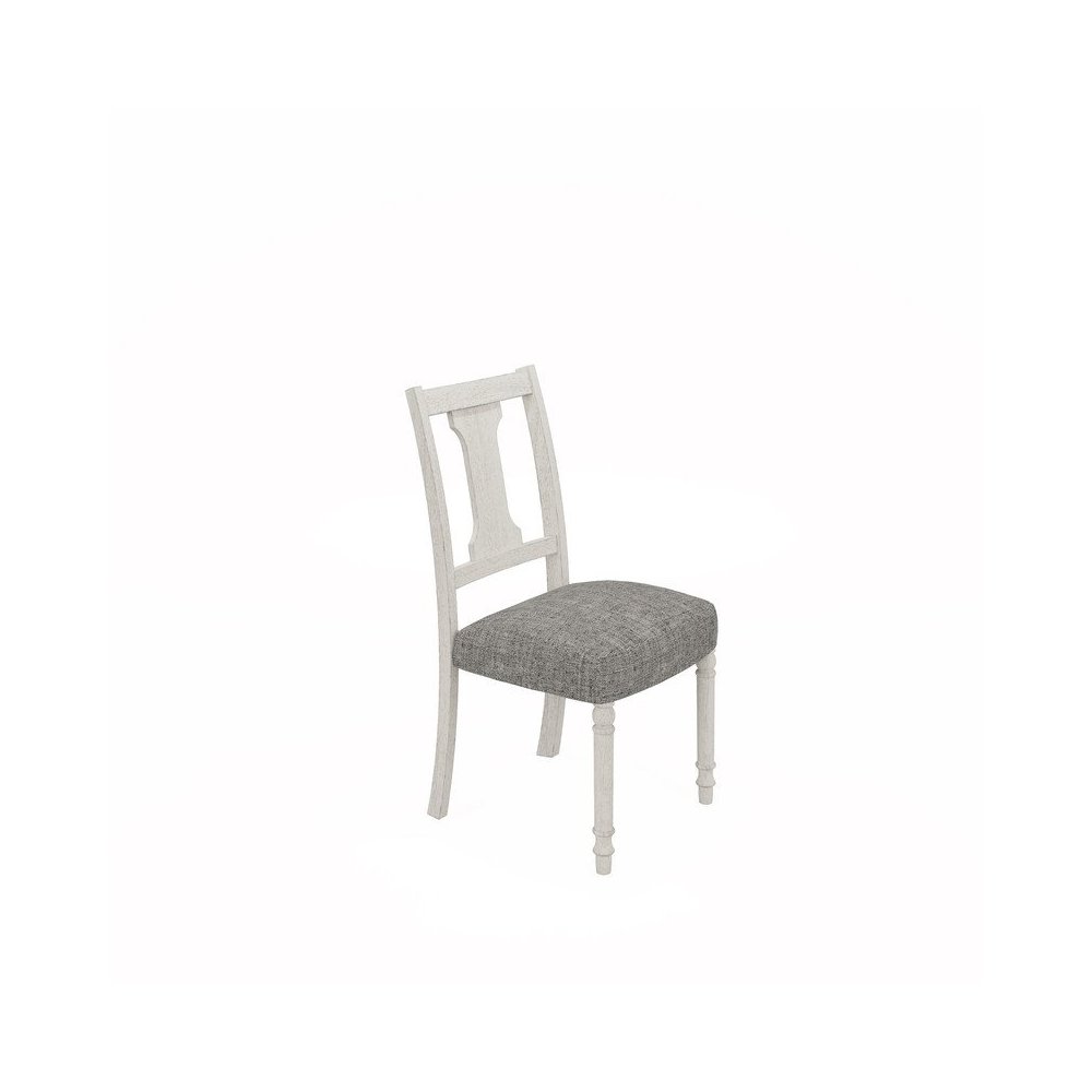 Tannen 59"W Round White and Gray 5-Pc Dining Table Set. Picture 10