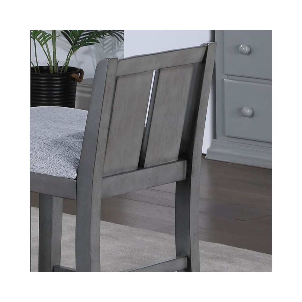 3-Piece Gray Finish Small Space Counter Height Dining Table with Shelves. Picture 9