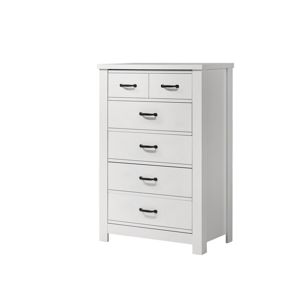 Cassini White 5-Drawer Chest. Picture 1