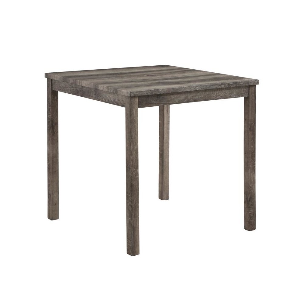 Lucian Brown 5 Piece Counter Height 36" Pub Table Set with Tufted Creamy White Linen Stools. Picture 2