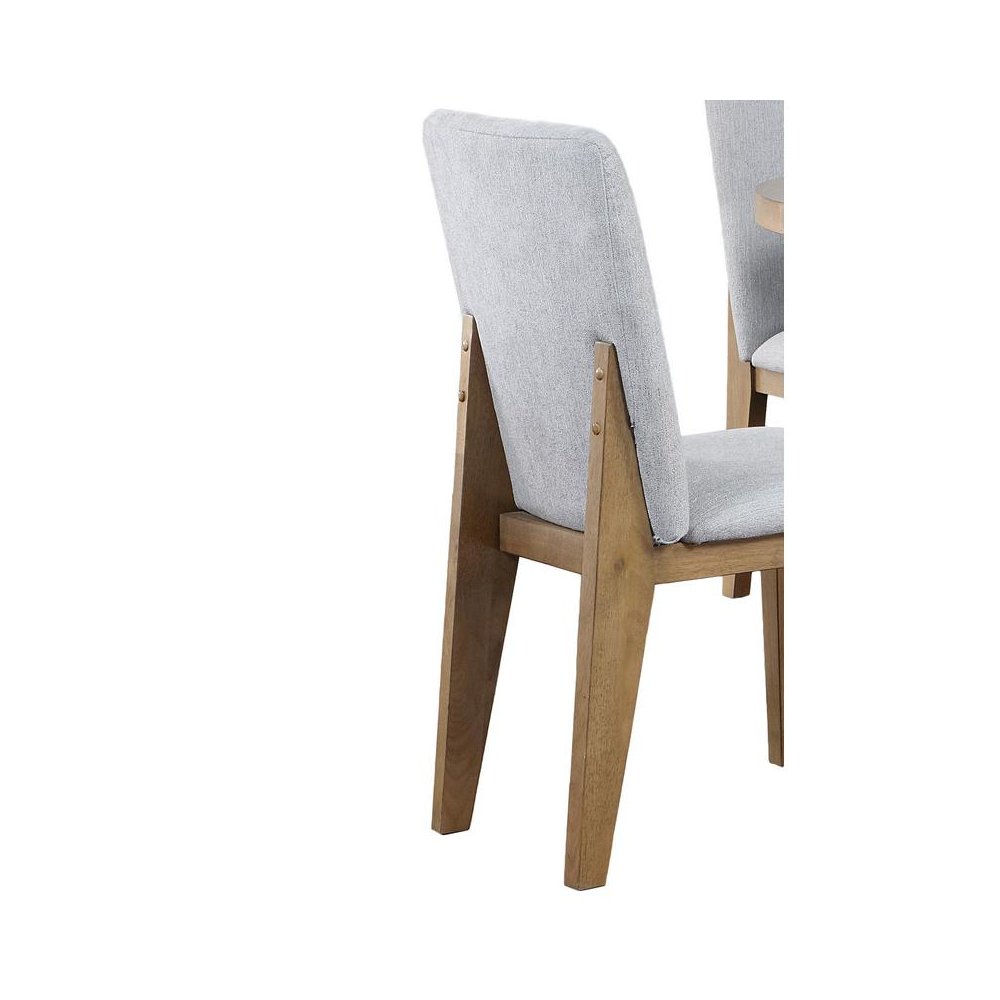 Delphine Set of 2 Gray Linen Fabric Dining Chair. Picture 5