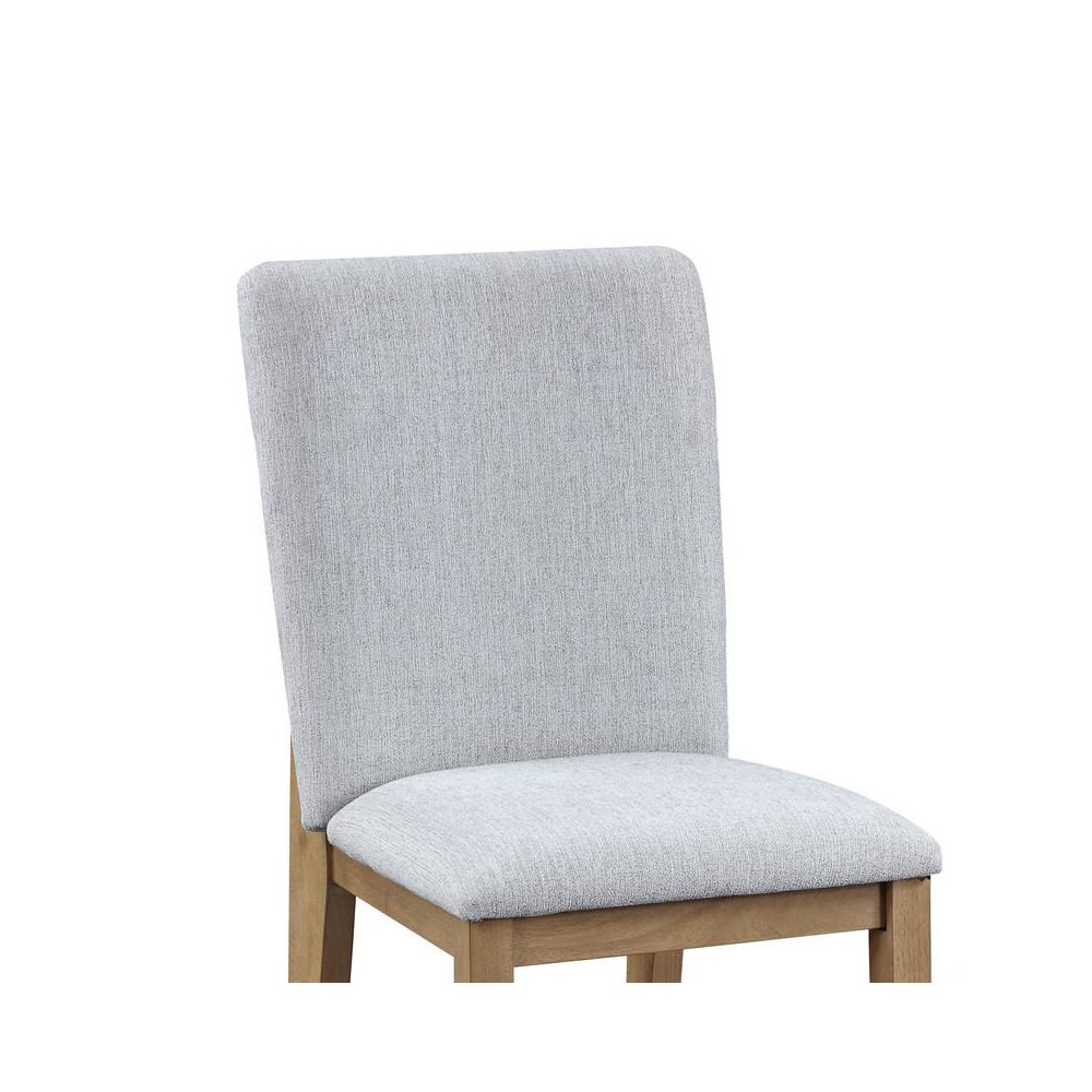 Delphine Set of 2 Gray Linen Fabric Dining Chair. Picture 2