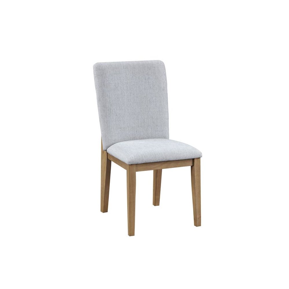 Delphine Set of 2 Gray Linen Fabric Dining Chair. Picture 1