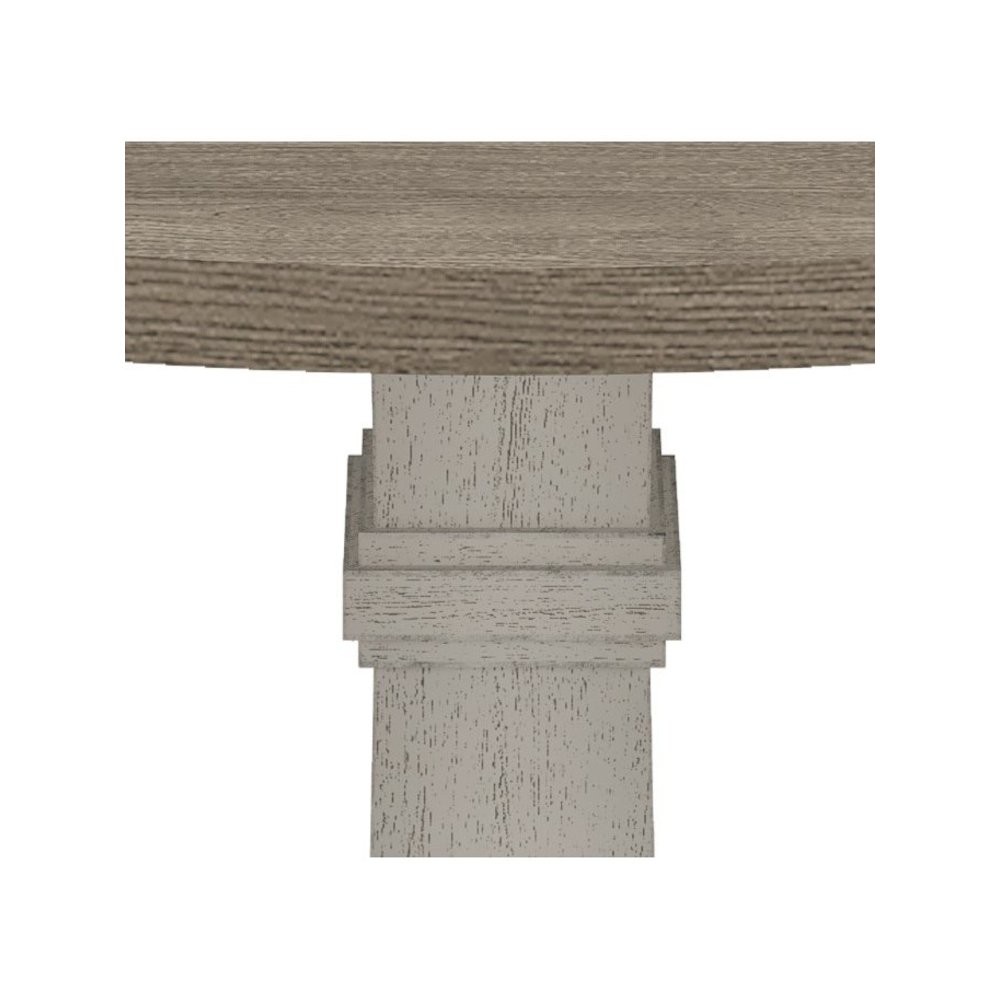 Tannen 59"W Round White and Gray Dining Table. Picture 4
