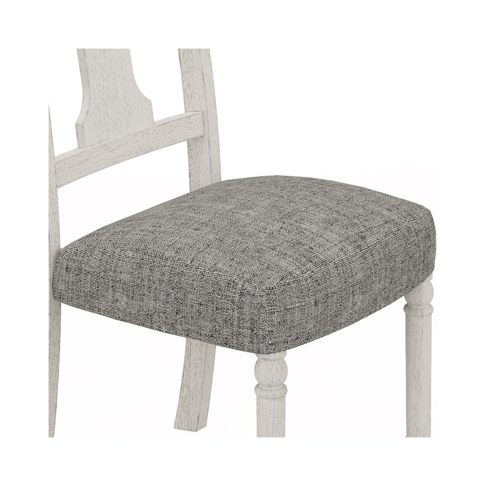 Tannen Set of 2 White and Gray Dining Side Chair. Picture 2