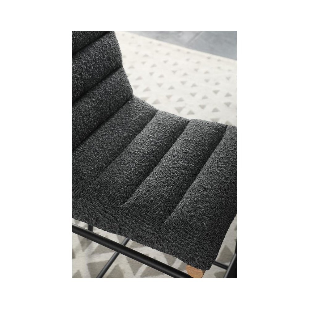 Lahni Dark Gray Boucle Fabric Counter Height Chair. Picture 3