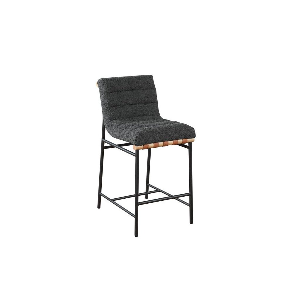 Lahni Dark Gray Boucle Fabric Counter Height Chair. Picture 1