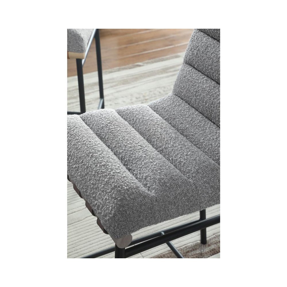 Lahni Gray Boucle Fabric Counter Height Chair. Picture 3