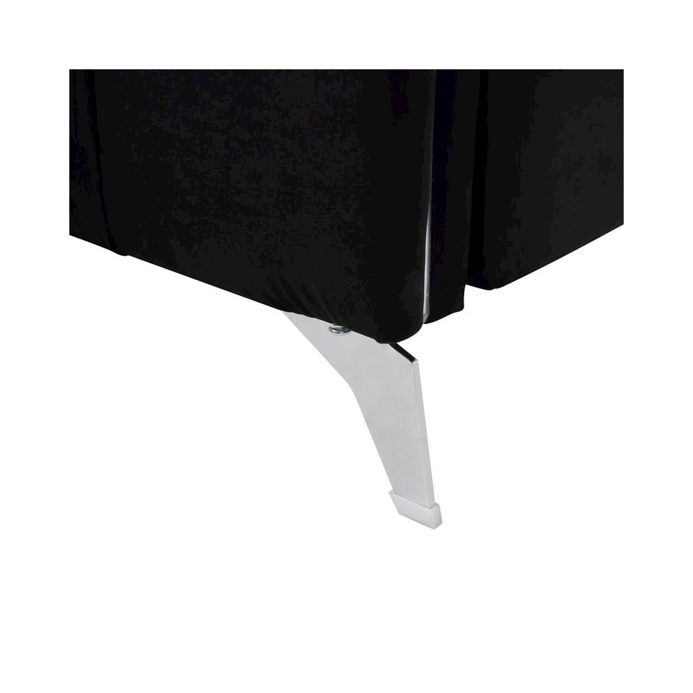 Hathaway Black Velvet Modern Chic Loveseat Couch. Picture 5