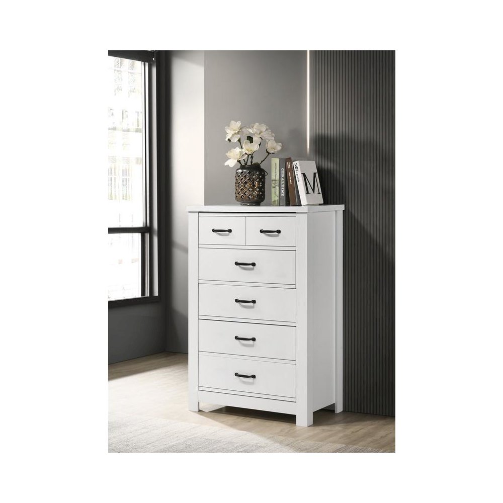 Cassini White 5-Drawer Chest. Picture 4