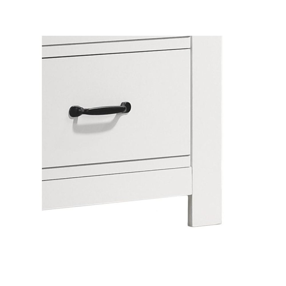Cassini White 2-Drawer Nightstand Bedside Table. Picture 3