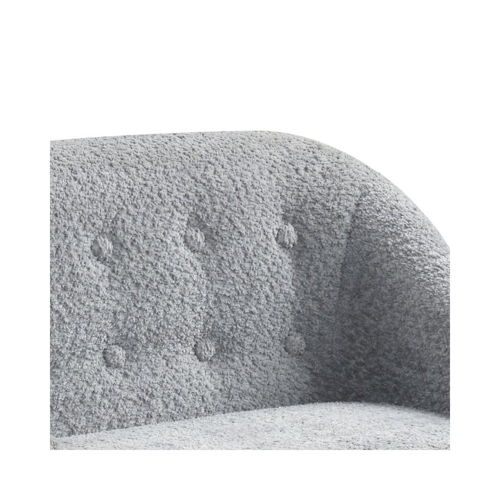 Amelia 28"W Gray Chenille Kids Sofa with Tufted Back and Wooden Legs. Picture 3