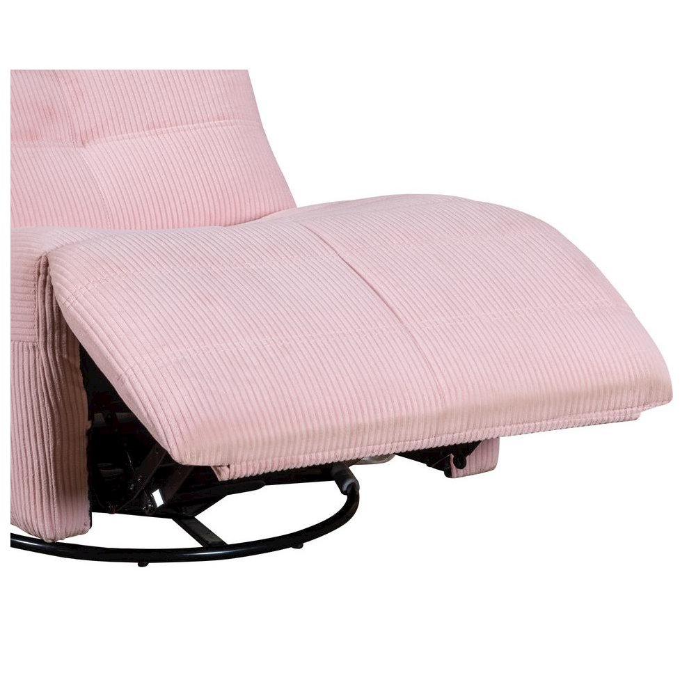 Georgena Pink Corduroy Swivel Glider Recliner. Picture 3