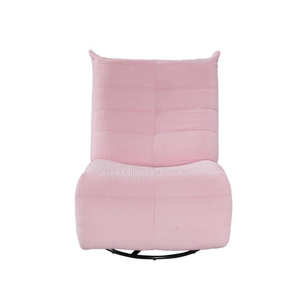 Georgena Pink Corduroy Swivel Glider Recliner. Picture 2