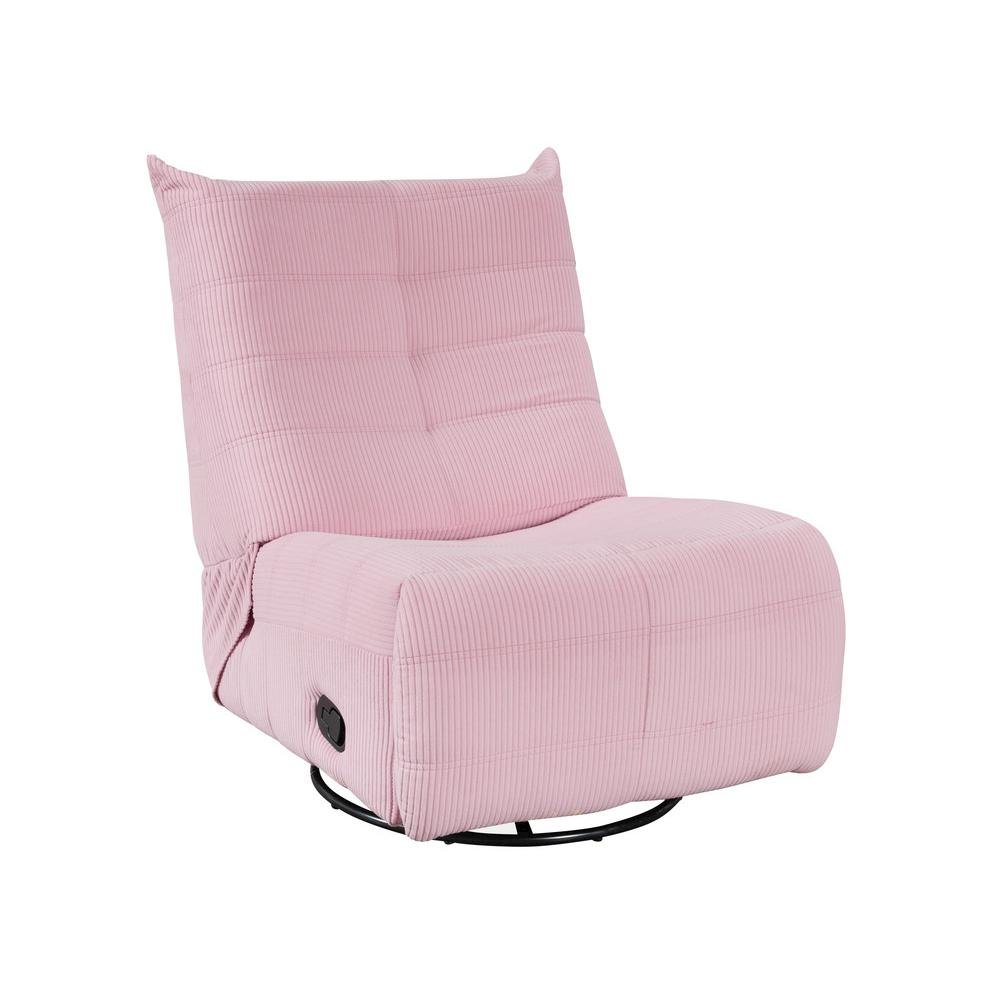 Georgena Pink Corduroy Swivel Glider Recliner. Picture 1