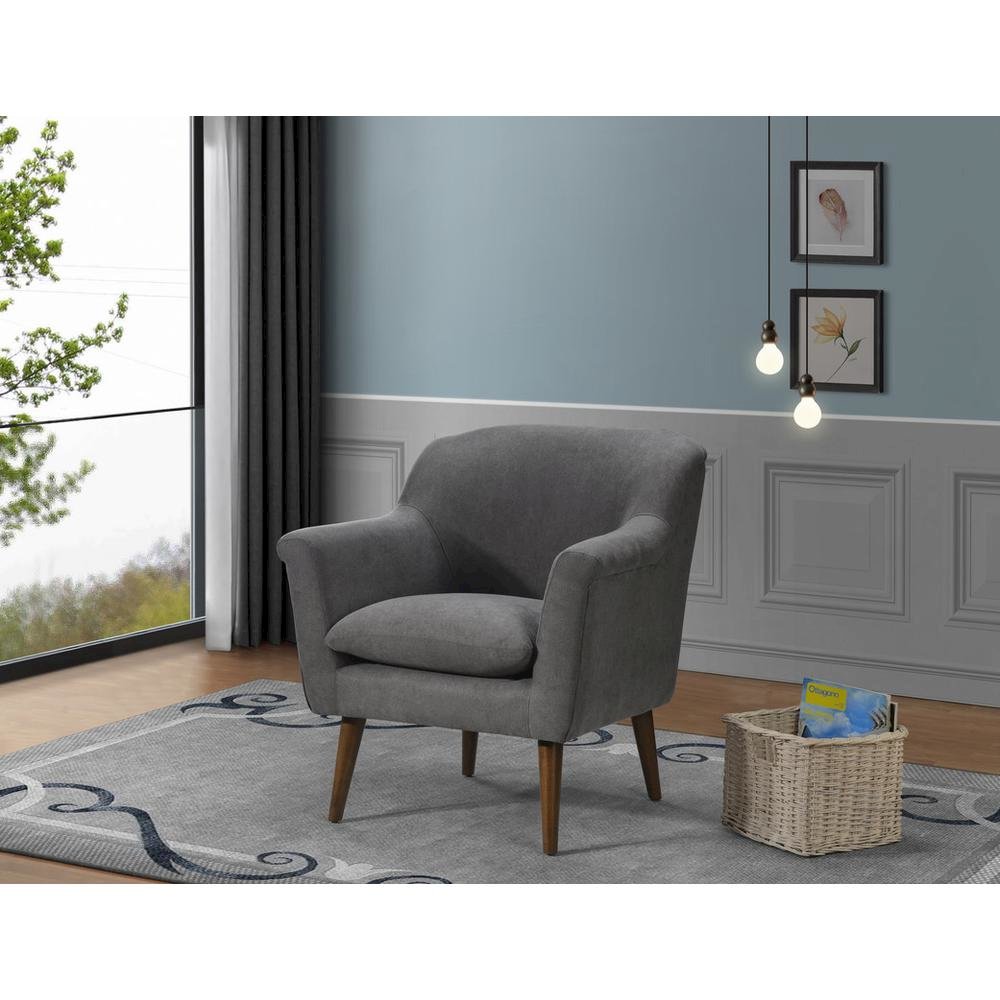 Shelby Gray Woven Fabric Armchair. Picture 4