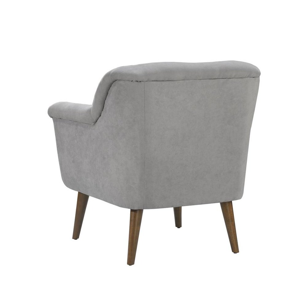 Shelby Steel Gray Woven Fabric Armchair. Picture 3