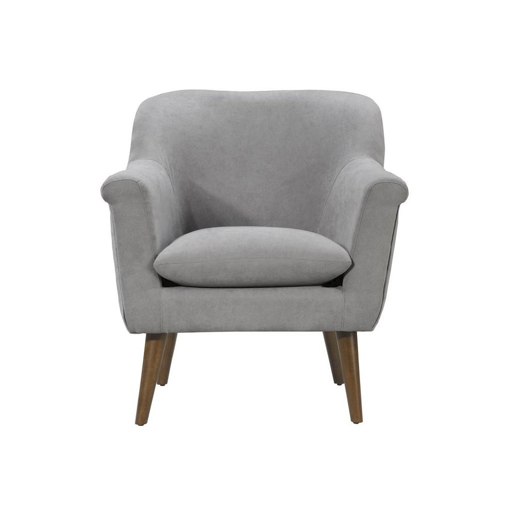 Shelby Steel Gray Woven Fabric Armchair. Picture 2